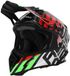 Acerbis Steel Carbon Zwart Groen Rode Crosshelm - Helm