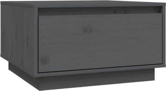 vidaXL Salontafel 55x56x32 cm massief grenenhout grijs