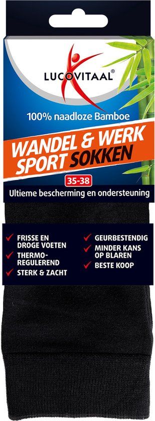 Lucovitaal Wandel Werk & Sportsokken Bamboe 35-38