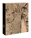 Clairefontaine 116050C - Ordner met Hendel van Karton - Natuur/Pauw/Pauwveer Motieven - Kraft Afwerking - Rug 70 mm - A4 Maxi - Home Office - Le Cerisier Blanc Collectie