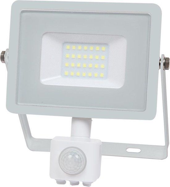 V-TAC LED Schijnwerper met PIR Sensor - 20W - 1600 Lumen - 4000K - Wit