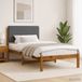 vidaXL Bedframe met gestoffeerd hoofdbord Naturel en lichtgrijs