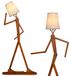 Lampe sur pied en bois, sculpture de forme humaine, réglable, 160 cm