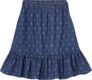 Vertbaudet Halflange rok met ruche van licht denim
