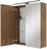 Planetmöbel Spiegelkast ARIA 60 cm Goud Eiken met Zwarte LED Lamp