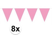 Merkloos / Sans marque Folat Bv 8x vlaggenlijn / slinger baby roze 10 meter - totaal 80 meter - slingers