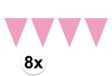 Merkloos / Sans marque Folat Bv 8x vlaggenlijn / slinger baby roze 10 meter - totaal 80 meter - slingers