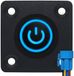 ProRide Interrupteur à bouton-poussoir en métal Panneau encastrable 12V OFF-(ON) - 22mm - avec câble de connexion - Étanche aux éclaboussures - 12V/24V - Indicateur LED Bleu