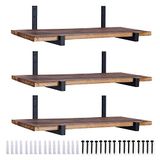 Ouvin 6 Pack Heavy Duty Plank Beugels Wandmontage Industriële Boerderij Drijvende Plank Beugels met Lip