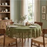 Unique Living nappe - extérieur/intérieur - vert - Dia 152 cm - rond - aspect dentelle - résistant aux intempéries