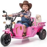 Tuk-Tuk Elektrische tractor met aanhanger, 12 V, voor kinderen