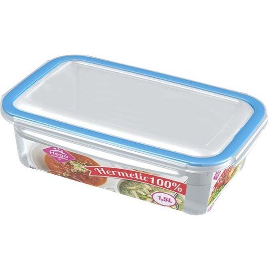 2x Hega hogar Kiev Vershoudbakjes - 1.5 liter - Transparant - Luchtdicht