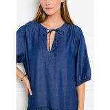 LOLALIZA robe courte à volants - bleu foncé