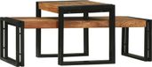 Prolenta Maison Exclusive - Salontafel, 2 stuks, bruin, 48 x 40 x 40 cm, massief acaciahout
