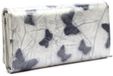 Jennifer Jones - Portefeuille classique pour femme - Blanc - Cuir verni - Motif papillon