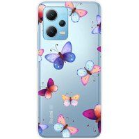 Xiaomi Siliconen hoesje compatibel met Xiaomi Redmi Note 12 5G, Xiaomi Poco X5 Kleurrijke vlinders