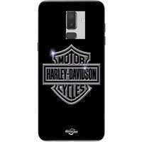Samsung Galaxy j8 2018 Harley Davidson logo motor sycles grijs voorkant zwart Maniacase