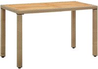 vidaXL Tuintafel Beige, 123x60x74 cm, polyrotan en massief acaciahout