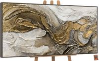 YS-Art Canvas schilderij groot handgeschilderd abstract expressief kleurrijk – Uitbundige wanddecoratie voor woonkamer – Modern schilderij voor hal en kantoor