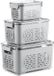 Set d'organisateurs de réfrigérateur sans marque - Avec couvercle et égouttoir - Empilable - Pour fruits et légumes - 3 pièces, 9 L, 5 L et 1,8 L