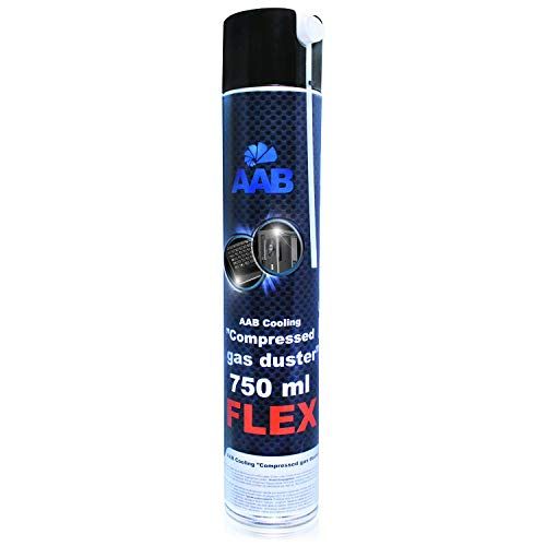 AABCOOLING Compressed Gas Duster FLEX 750ml - Compressed Air With a Flexible Tube, Keyboard Cleaner, Compressed Air For PC, Computer Duster, PC Cleaner