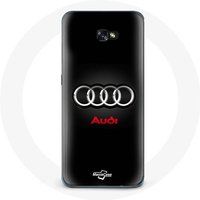 Maniacase Hoesje voor Samsung Galaxy A5 Audi Logo Metaal zwarte achtergrond