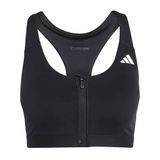 ADIDAS PERFORMANCE Sport bh 'Optimé Essentials Workout Zip-Front Medium Support' zwart / wit