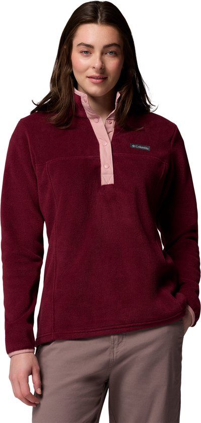 Columbia Benton Springs™ 1/2 Snap Pull Over II Dames Outdoortrui - Rich Wine, Eraser Pink - Maat S