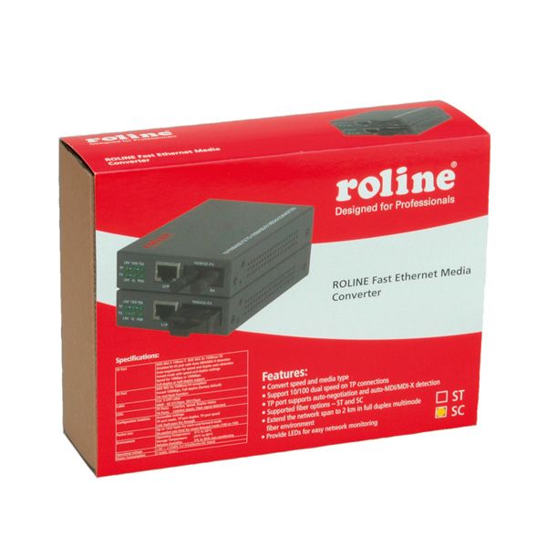 ROLINE RC-100FX/SC Fast Ethernet converter RJ-45 / SC, Loop-back