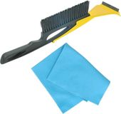 Prosperplast Autoramen IJskrabber met borstel en trekker 40 cm - geel - anti-condens doek - kunststof - winteraccessoire