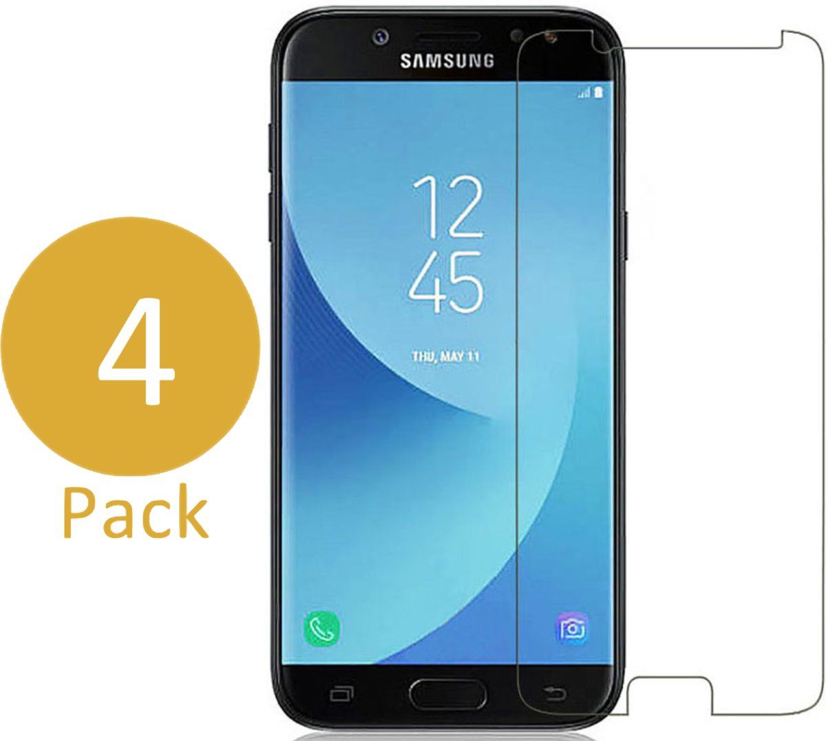 iCall 4x Screenprotector voor Samsung Galaxy J5 2017 - Tempered Glass Screenprotector Transparant 2.5D 9H Gehard Glas Screen Protector - 0.3mm