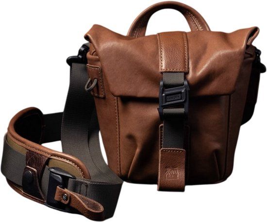 Wotancraft Pilot - 2L - bruin leer - cameratas - schoudertas