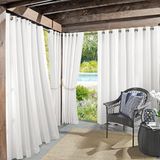 Sun Zero Marina Indoor/Outdoor UV Protectant Energie Efficiënte Grommet Gordijnpaneel, 54 "x 108", Wit