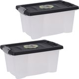 Storage Solutions Opslagbak/opbergdoos/organizer - 5x stuks - met deksel - kunststof - 9 Liter