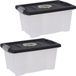 Storage Solutions Opslagbak/opbergdoos/organizer - 5x stuks - met deksel - kunststof - 9 Liter