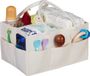 Relaxdays Babyluiermand, 11 vakken, afneembare scheidingswanden, draagbare vilten tas, auto-organizer en luiertafel, beige