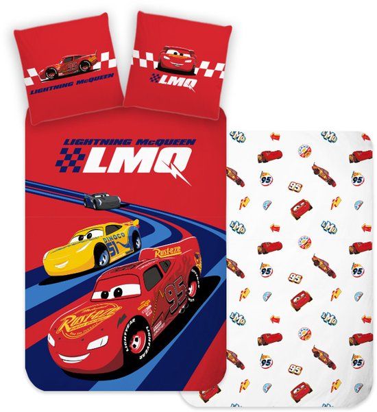 4KidsOnly Disney Cars Dekbedovertrek Rood - 100 x 135 cm - Katoen