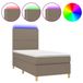 vidaXL Boxspringbed met matras en LED-verlichting, taupekleurig, 100x200 cm, gestoffeerd