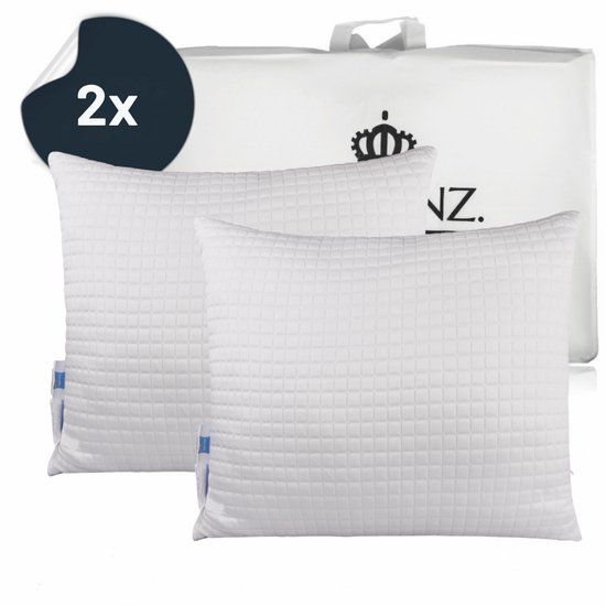Troonz® 2x Hoofdkussen Verkoelend One Bundel - Ergonomisch Kussen - Voor rug, zij en buikslapers - 60x70 cm - Set van 2