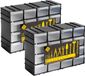 Merkloos Sorteerbakjes - Zwart - Kunststof - 16 lades - 22 x 8 x 15 cm - 4 stuks
