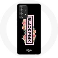 Maniacase Etui voor Samsung Galaxy A52 Blackpink K-pop Groep Zwart Roze Logo Zwarte Achtergrond
