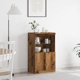 vidaXL - LED - Dressoir - Bruin - 60 x 37 x 100 cm - Bewerkt hout