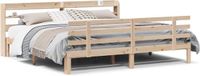 vidaXL Bedframe met hoofdbord massief grenenhout 180x200 cm