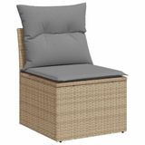 vidaXL 8-delige Loungeset met kussens, polyrattan, beige
