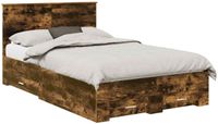 vidaXL Bedframe with Drawer Smoked Oak 120 x 200 cm Engineered Wood