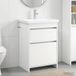 Maison Exclusive Ensemble de meubles de salle de bain exclusif - Blanc - 61 x 40 x 84,5 cm - Fabriqué en panneaux de particules