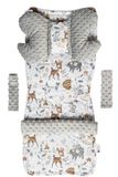 Medi Partners Universele stoelhoes Kinderwagens & Buggy's Zitinzet Kinderwagendeken 5-delig Gordelkussens + Speelboog Kinderwagenset MINKY Katoen