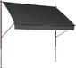 Angerer Klemluifel, stijl met handslinger, terras/balkon, eenvoudige montage zonder boren, Made in Germany, hoogwaardige stof, uv-bestendig, in hoogte verstelbaar, waterafstotend, 300 cm, donkergrijs