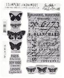 Tim Holtz 7 x 8.5" Cling Rubber Stempel Set Papillon