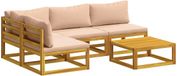 vidaXL - Canapé - 2 places - Beige - Bois d'acacia massif